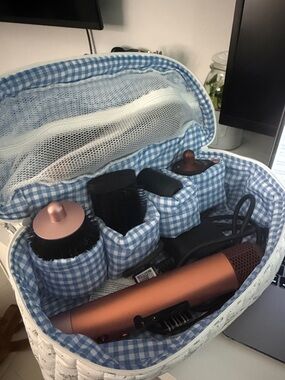 Portable Hair Styling Set with Copper Rose Gold Hot Air Brush